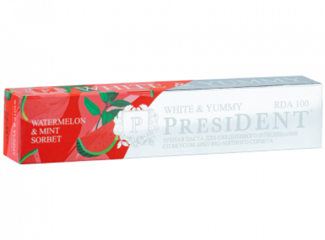зубная паста PRESIDENT White & Yummy Арбузно-мятный сорбет 75г